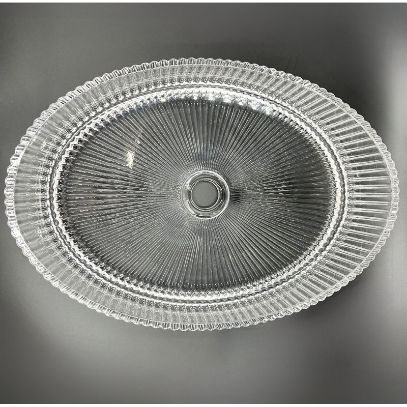 Vasques décoratives ovales 20 "avec base blanche 30", Transparent