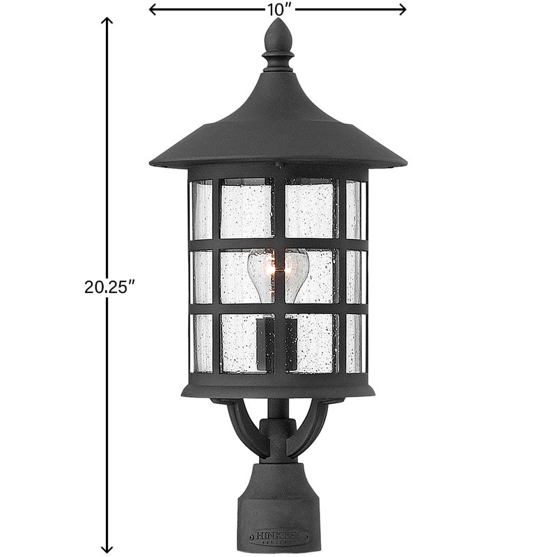 Freeport 1 -Light 20.25" H Hardwired Lantern Head, Black, MED