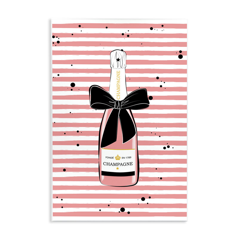 «Pink Champagne on Stripes» par Martina Pavlova, H 15 po x l 10 po