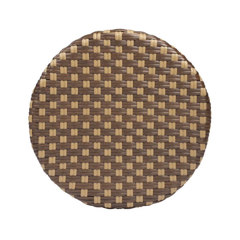 Tobias Rattan Bar Stool & Counter Stool, Brown/Tan Dot/Natural Rattan Frame, Bar Stool (30" Seat Height)