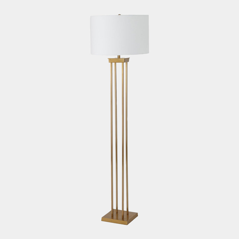 Four Pillar Floor Lamp-Satin Brass