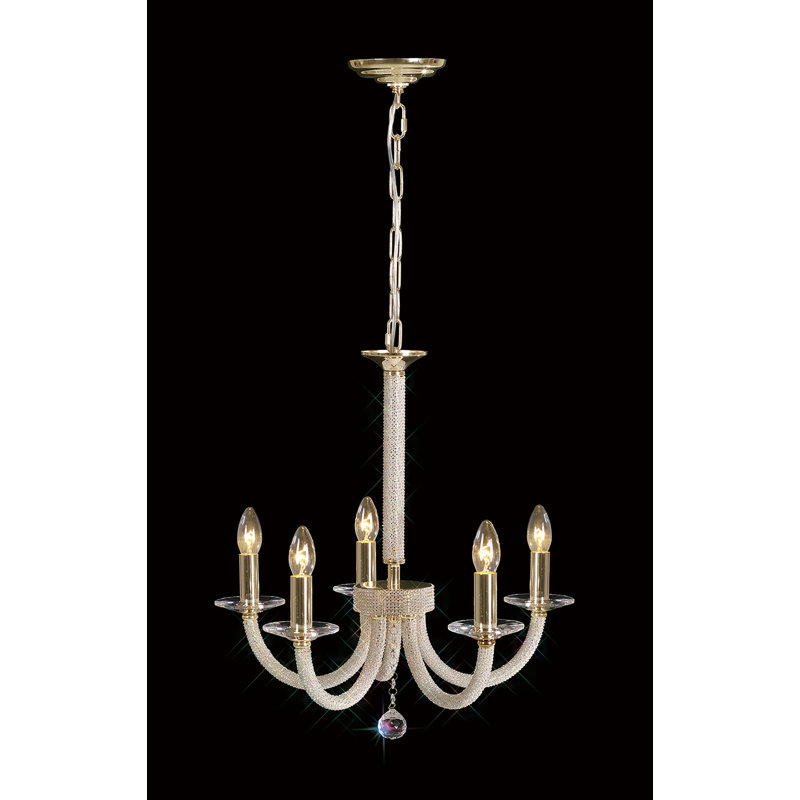 Gelnett 5 - Light Candle Style Chandelier, Polished Chrome