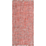Morris Hand Woven Polyester Indoor/Outdoor Area Rug in Coral/Gray