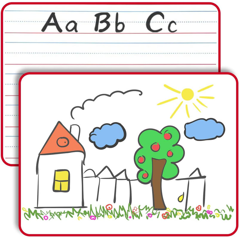 Scribbledo Magnetic Small Dry Erase White Board 9" X 12" Double Sided, Ruled 