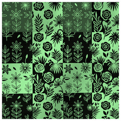 Green Botanical Patchwork Blankets