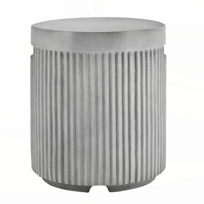 Outdoor Round Propane Tank Cover Table with Vertical Fluted Design