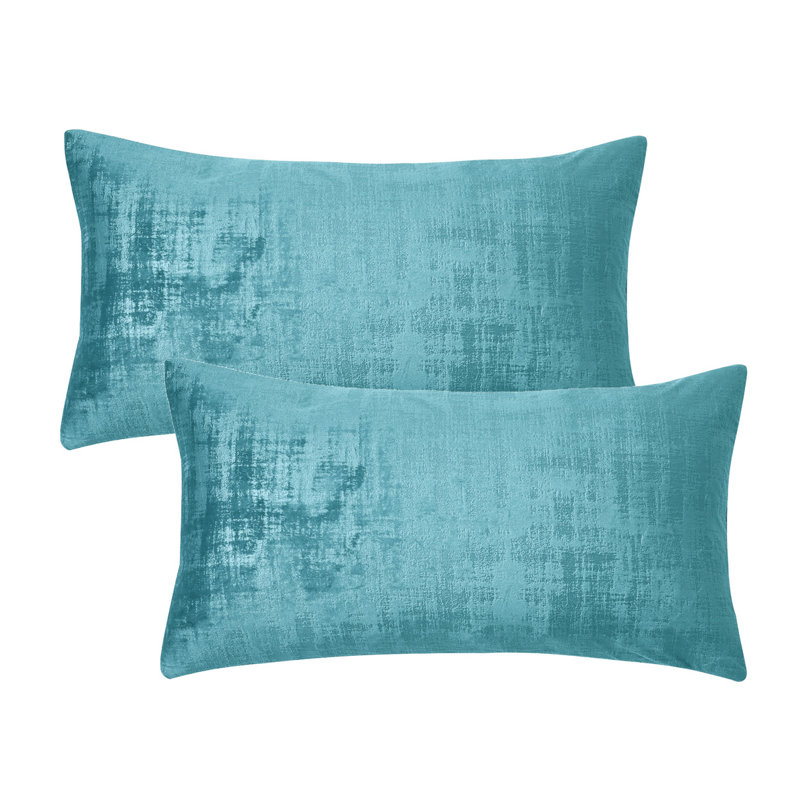 Textured Velvet Textured Rectangular Pillow Cover, North Sea