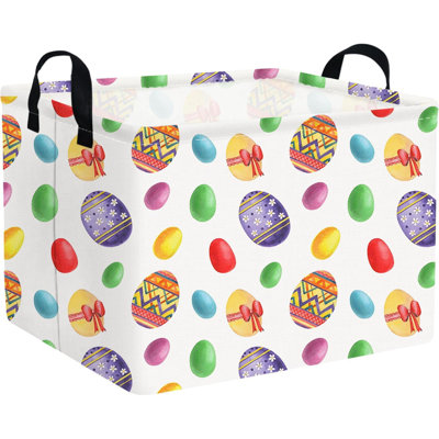 Panier de Pâques rectangulaire, panier à linge, panier de rangement pour jouets pour chambre de bébé, bac de rangement pour enfants, organisateur de cadeau, panier de Pâques, décoration de Pâques