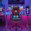 Fauteuil de jeu avec haut-parleurs Bluetooth et lumières à DEL RVB Fauteuil de jeu vidéo de massage ergonomique avec repose-pieds à haut dossier avec support lombaire-1877055642