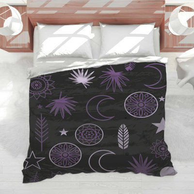 Édredon mauve à motif d'étoile mauve