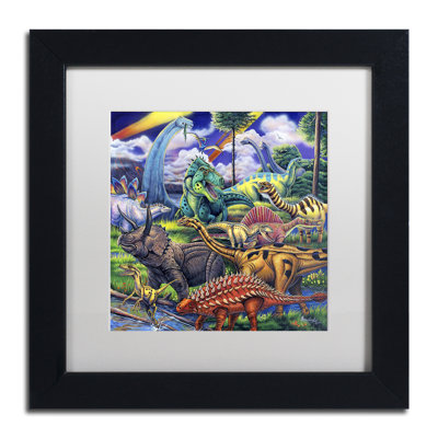 « dinosaur friends », impression sur toile encadrée