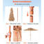 Parasol de patio 9 pi avec 2 auvent en chaume, inclinaison de 30 po, manivelle manuelle, 140 g, parasol de piscine à 8 nervures métalliques, nervures, couverture idéale pour le soleil