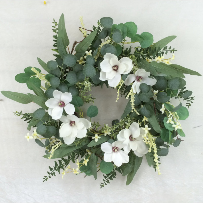 Fleurs avec couronne en polyuréthane verte