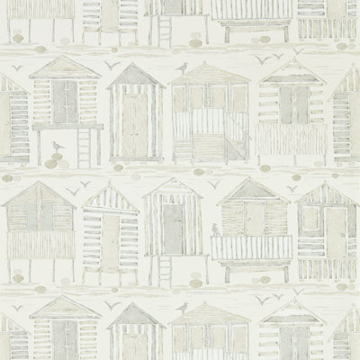Beach Huts 10.05m x 68.6cm Matte Wallpaper Roll