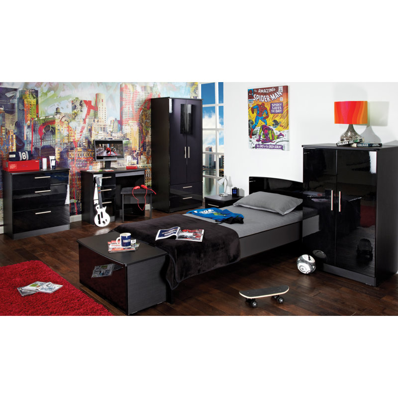 Fully Assembled Yvette 3 Drawer Chest, Black