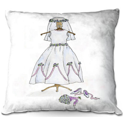  Couch Wedding Dress Square Pillow Cover & Insert