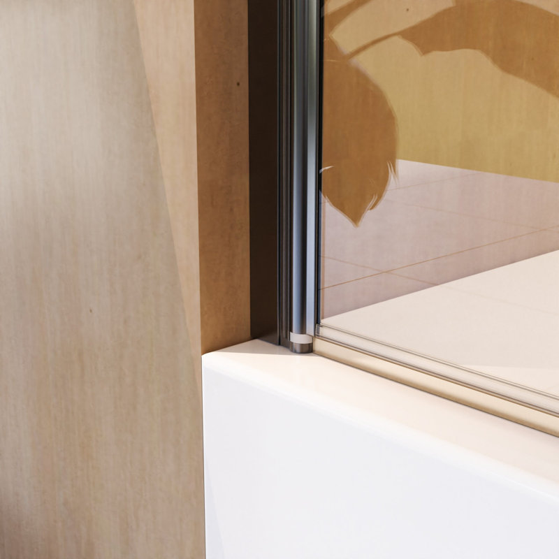 31"W x 55"H Frameless Matte Black Pivot Tub Door