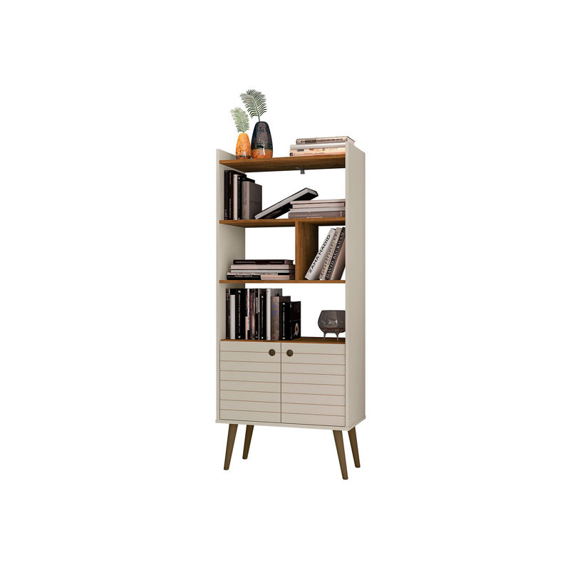 Helaina Geometric Storage Bookcase, Off White