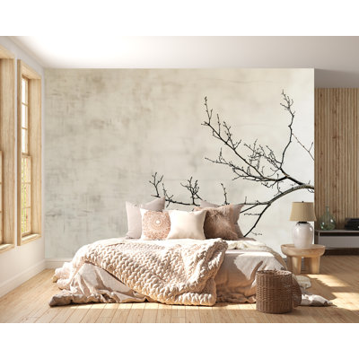 Murale branche minimaliste | Papier peint nature japonais