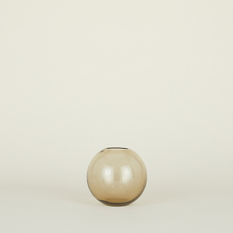 Handblown Smoke Glass Sphere Table Vase, 6"
