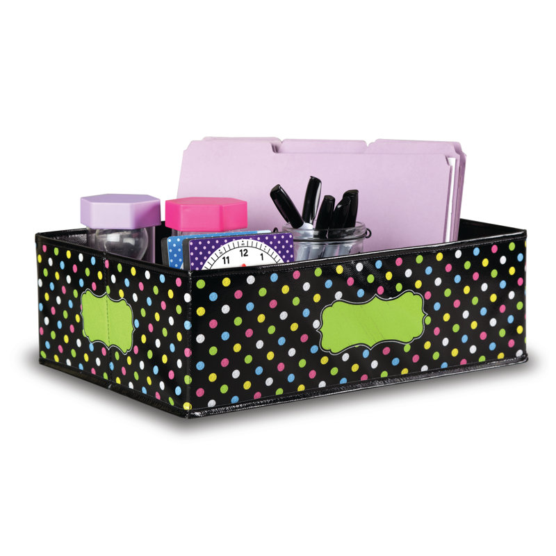 Teacher Created Resources Chalkboard Brights Storage Bin, 16" X 11" X 5"