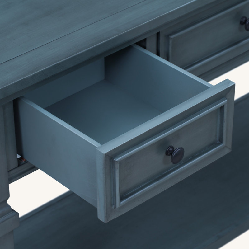 Omeara 50" Console Table,entryway table,Sofa Table with three top drawers, Navy