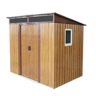 6Ft X 5Ft Metal Shed For Patio - To Elements Backyard With -Proof Floor Dry Interior