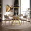 Extendable Round Metal Base Dining Table-221239553-221239554