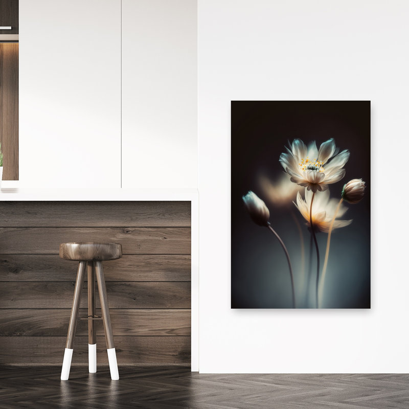 Fleurs éthérées - Affiche murale contemporaine, H 48 po x l 32 po