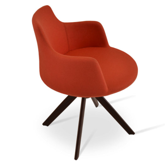 Fauteuil en laine Dervish, Noyer, Orange