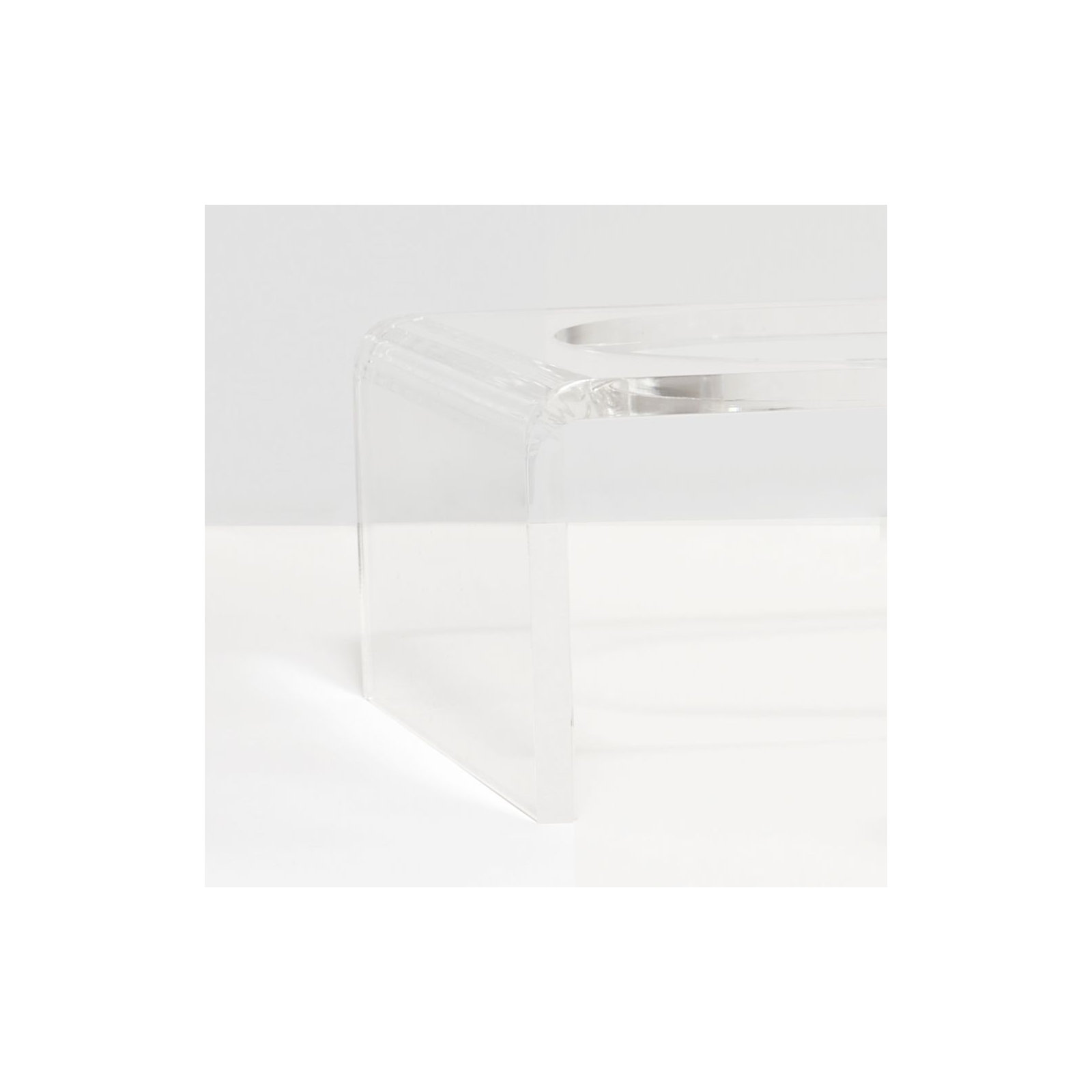 Small Clear Elevated Feeder with Silver Bowls, 3.5 cups