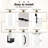 80"H 5 Panel Waterproof White Primed Solid Core Composite MDF Wood Sliding Barn Door with Hardware Kit-118643974-126281138