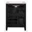 Meuble-lavabo de 24 pouces avec lavabo en céramique de style champêtre français, tiroirs coulissants et espace de rangement réglable pour les rasoirs-308718951