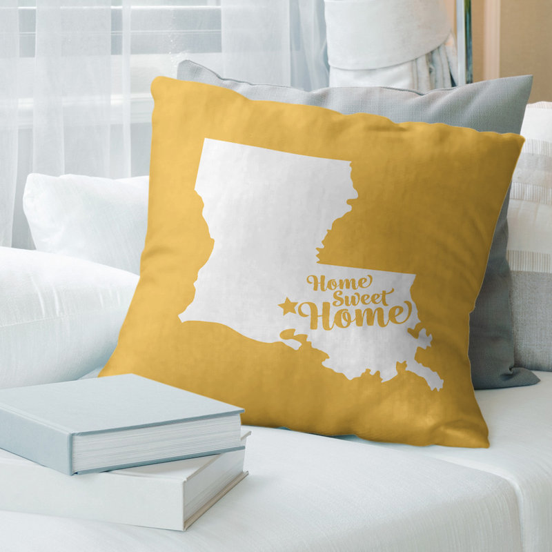 Coussin décoratif home, Tambour croca, 14 po x 14 po, Jaune