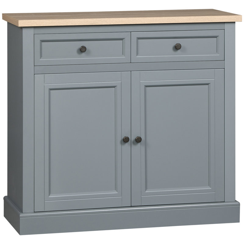 Sideboard Buffet Cabinet With Storage Drawers, 2 Door Kitchen Storage Cabinet With Adjustable Shelves, Coffee Bar For Living Room, Entryway