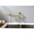Modern Brass Wall Mount Pot Filler - Gold, Arm, Fingerprint- Gold Faucet Mounted, Material, Double Handle Control