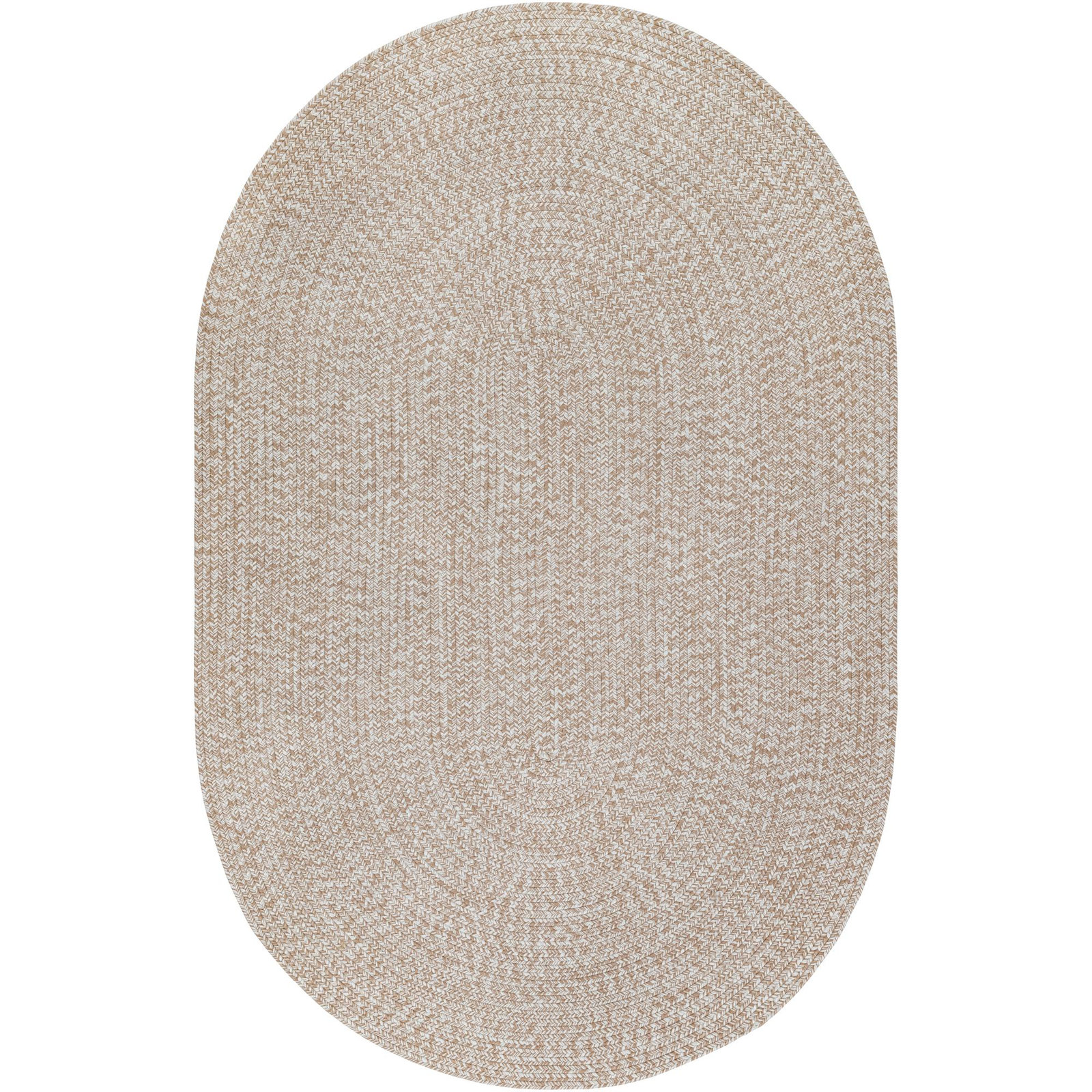Leroux Beige Indoor/Outdoor Rug, Oval 5' x 7'6"