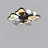 Modern Butterfly Flush Mount Ceiling Fan with Light Dimmable Remote Control Matte Black