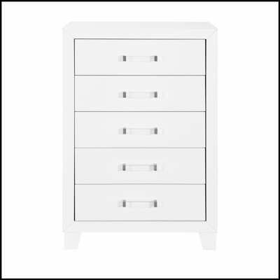 OMODA Sleek 5-Drawer Chest with Modern Acrylic Hardware for Elegant and Functional Storage