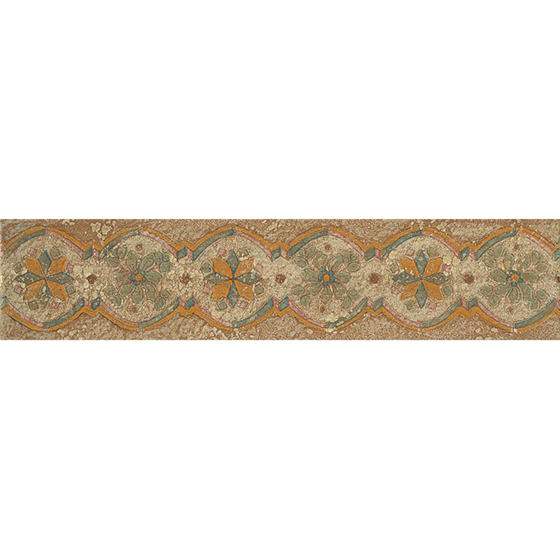 Cotto Nature 14" x 3" Porcelain Bullnose Tile Trim in Beige/Green/Orange