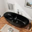 Baignoire de trempage autoportante de 65 po x 30 po avec drain escamotable et trop-plein, certifiée CUPC, conception élégante pour salles de bain modernes-121834085