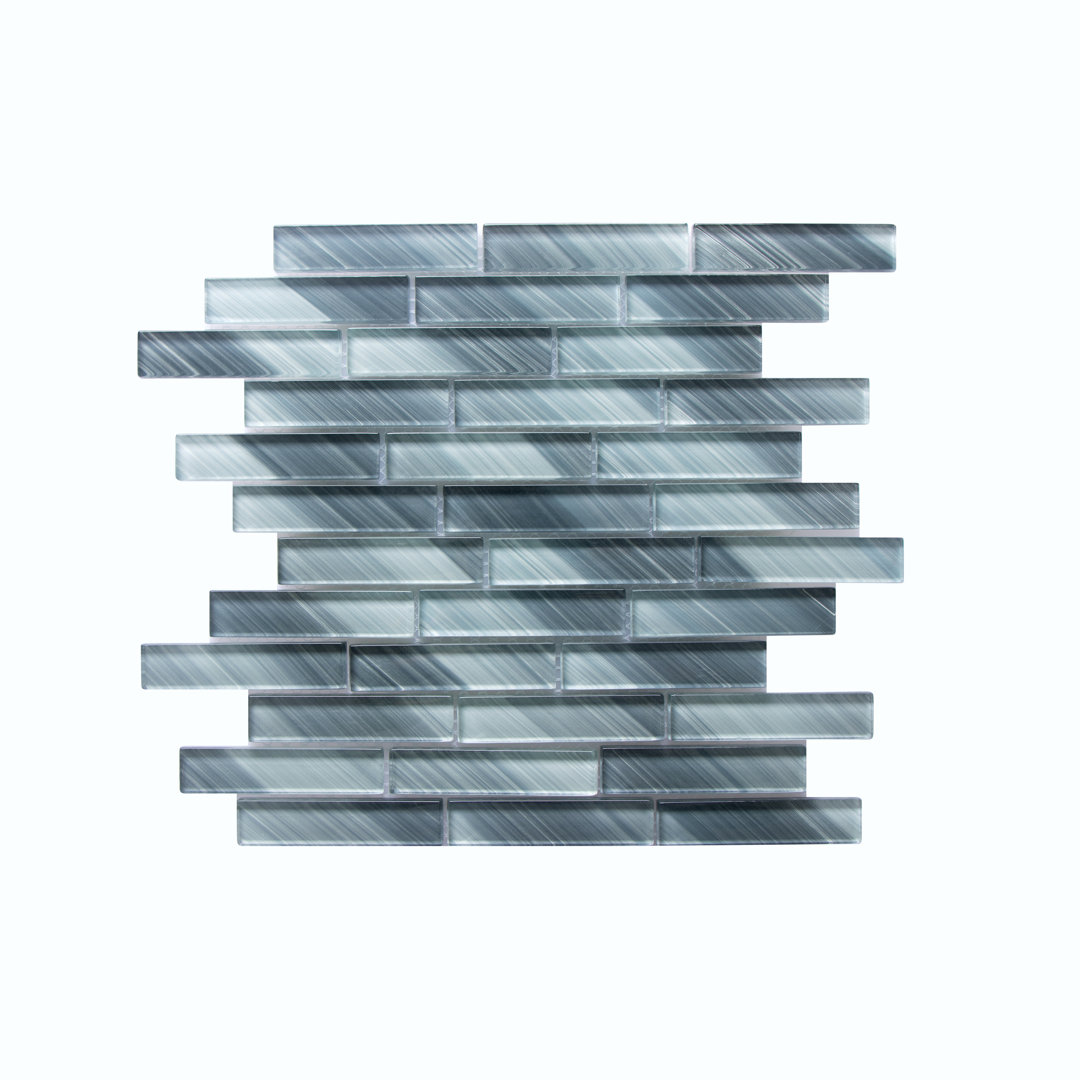 Premium Hand Painted 1" x 4" Straight Edge Glass Mosaic Tile WS Tiles®