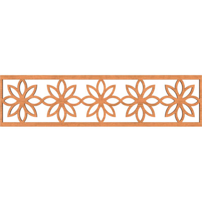 47"W x 12"H x 3/8"T Daisy Fretwork Moulding, Cherry