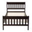 Structure de lit plateforme simple en bois massif avec tête et pied de lit, lit-bateau, support à lattes de bois, aucun sommier requis