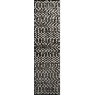  Positano 2'2" x 10' Black Modern Rug