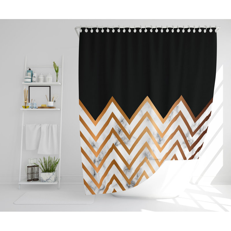 Knute Polyester Shower Curtain, 168cm H x 168 W