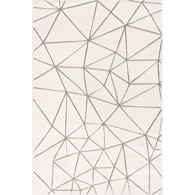 Reggie Geometric Machine Made Indoor / Outdoor Area Rug, Rectangle 4'11" x 3'3"