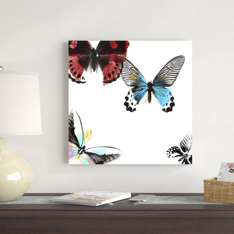 " Butterflies Dance I " Painting Print, 20" H x 20" W x 1.25" D