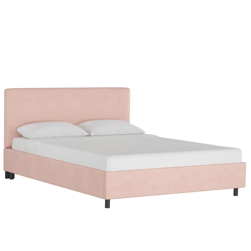 Pyburn Upholstered Platform Bed, Full, Classic Blush Performance Velvet