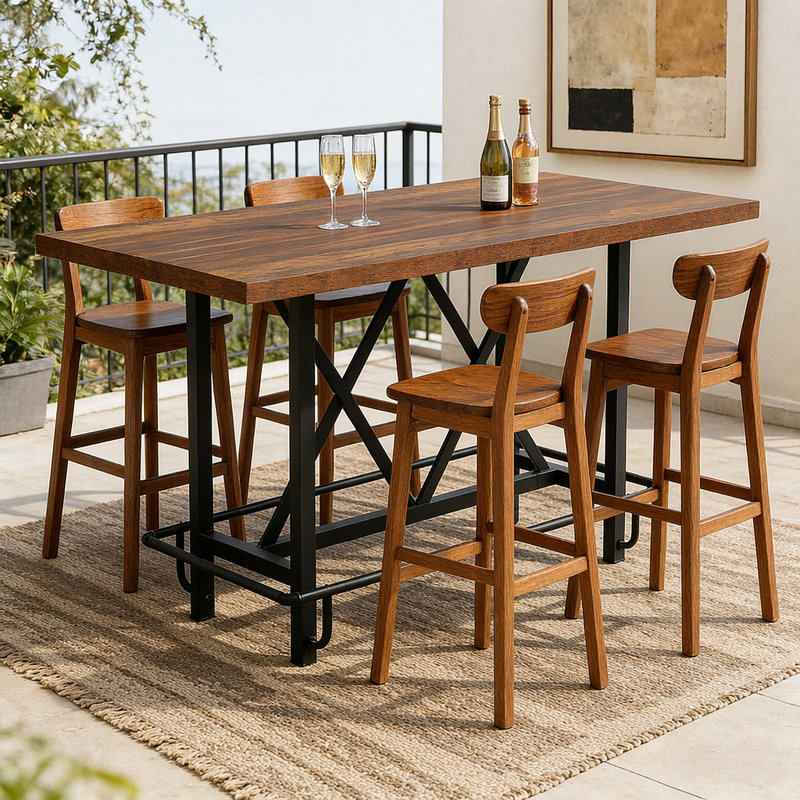 Comptoir de bar rustique, table de bar robuste